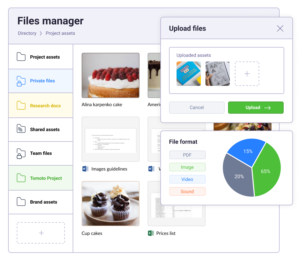 Plutio illustration - files management system for freelancers and small businesses